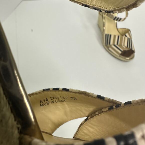 Cole Haan Women’s Size 7B Striped Espadrille Wedge Sandals - Picture 4 of 10